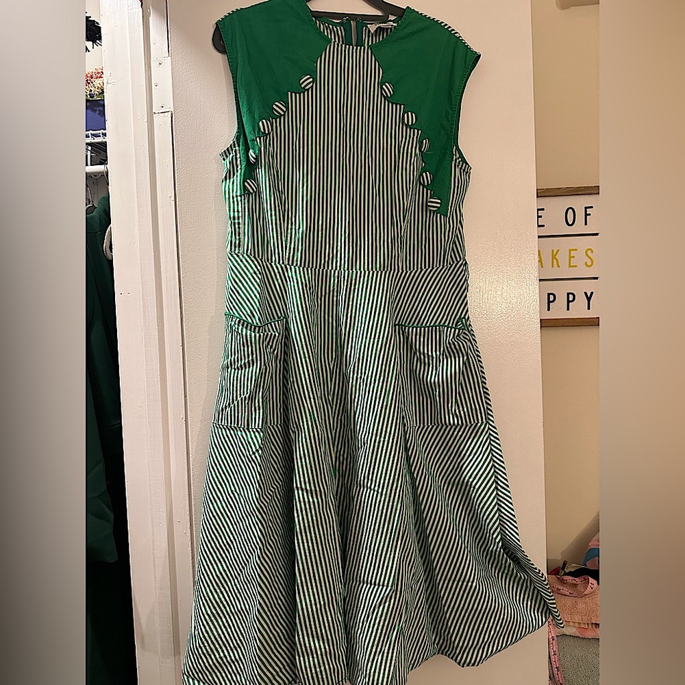 Green stripe dress